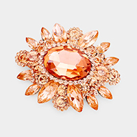 Oval Center Stone Pointed Brooch / Pendant