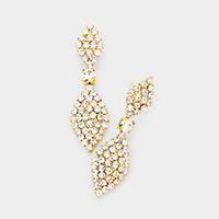 Rhinestone Crystal Pave Rhombus Evening Earrings