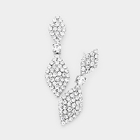 Rhinestone Crystal Pave Rhombus Evening Earrings