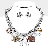 Chain Toggle Elephant Necklace