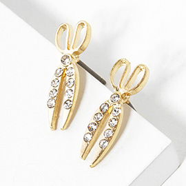 Crystal Pave Scissors Stud Earrings
