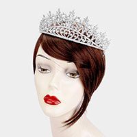 Leaf Rhinestone Crystal Heart Pageant Princess Tiara