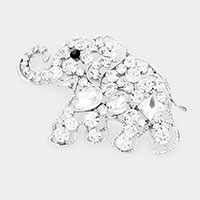 Crystal Elephant Pin Brooch

