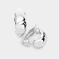 Embossed Metal Clip On Earrings 