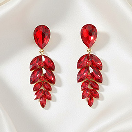 Teardrop Marquise Crystal Drop Evening Earrings