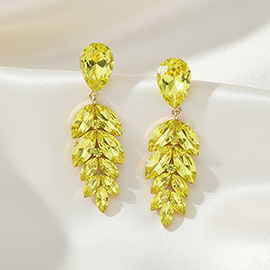 Teardrop Marquise Crystal Drop Evening Earrings