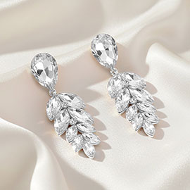 Teardrop Marquise Crystal Drop Evening Earrings