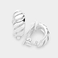 Cut Out Dome Metal Clip On Earrings 