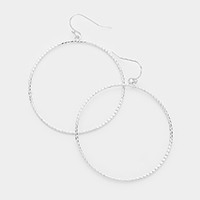 Textured Metal Open Circle Earrings