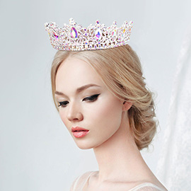 Marquise Crystal Rhinestone Vine Pageant Crown Tiara