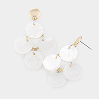 Celluloid Acetate Geometric Round Link Earrings
