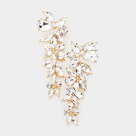 Floral Multi Stone Evening Earrings