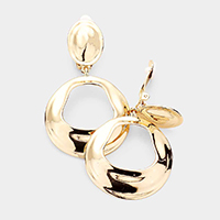 Abstract Cut Out Metal Clip on Earrings