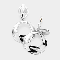 Abstract Cut Out Metal Clip on Earrings
