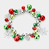 Snowflake Christmas Jingle Bell Stretch Bracelet