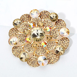Bubble Stone Flower Pin Brooch