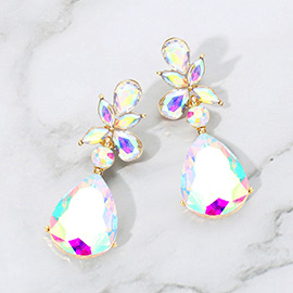 Teardrop Stone Dangle Evening Earrings