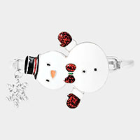 Enamel Snowman Metal Snowflake Hook Bracelet