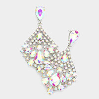 Multi Stone Dangle Evening Earrings