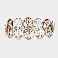 Metal Tree of Life Stretch Bracelet