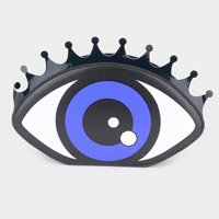 Faux Leather Evil Eye Clutch Bag