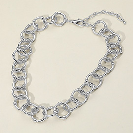 Open Metal Circle Link Necklace