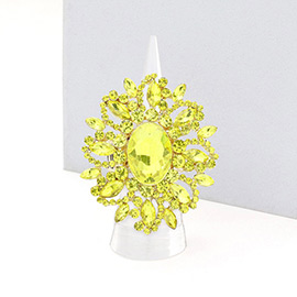 Oval Crystal Cluster Stretch Ring