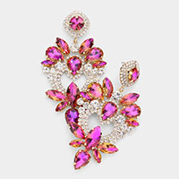 Multi Stone Statement Dangle Evening Earrings