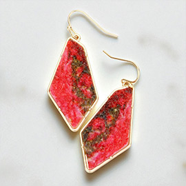 Angled Druzy Dangle Earrings
