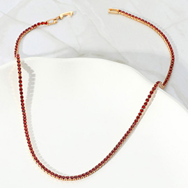 Brass Metal Rhinestone Necklace