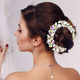 Multi Stone Cluster Hair Comb