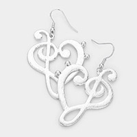 Metal Treble Bass Clef  Music Note Dangle Earrings