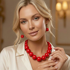 Graduated Pearl Beaded Statement Necklace