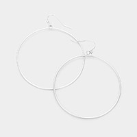Textured Metal Open Circle Earrings