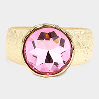 Round Stone Hinged Bracelet