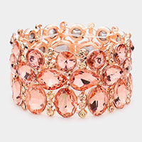 Multi Stone Cluster Evening Stretch Bracelet