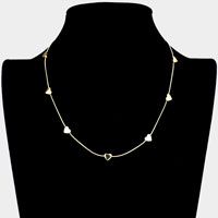 Metal Heart Station Necklace