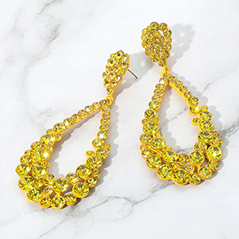 Crystal Bubble Cluster Teardrop Evening Earrings