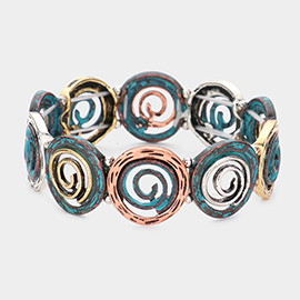 Swirl Metal Stretch Bracelet