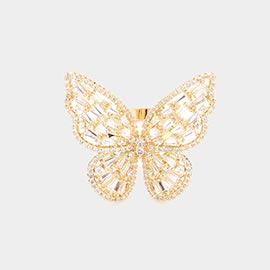 CZ Stone Embellished Butterfly Stretch Ring