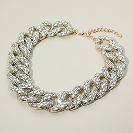 Stone Embellished Chunky Chain Necklace