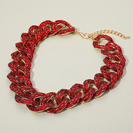 Stone Embellished Chunky Chain Necklace