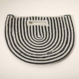 Round Stripped Knitted Woven Tote Bag
