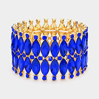 Marquise Stone Embellished Evening Bracelet