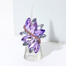 Marquise Crystal Cluster Stretch Ring