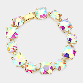 Cushion Square Stone Link Evening Bracelet