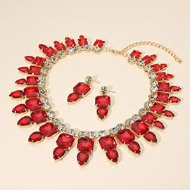 Multi Stone Cluster Evening Necklace