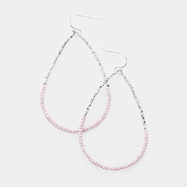 Beaded Open Teardrop Dangle Earrings