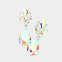 Teardrop Stone Dangle Evening Earrings