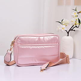 Solid Rectangle Puffer Crossbody Bag